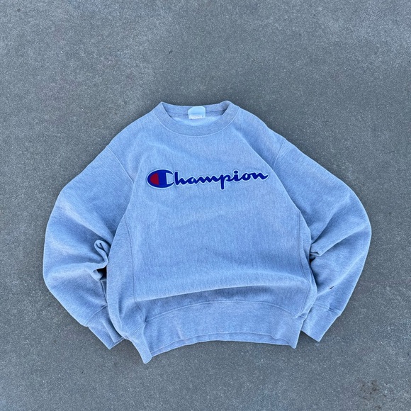 Champion Men's Blue Crewneck Sweater - Picture 2 of 6